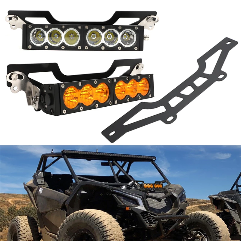 Kit de montaje de barra de luz LED UTV para rejilla delantera, 60W, 6000K, 3000K, para Can Am Maverick X3, 2016, 2107, 2018, 2019, 2020, 2021, 2022,