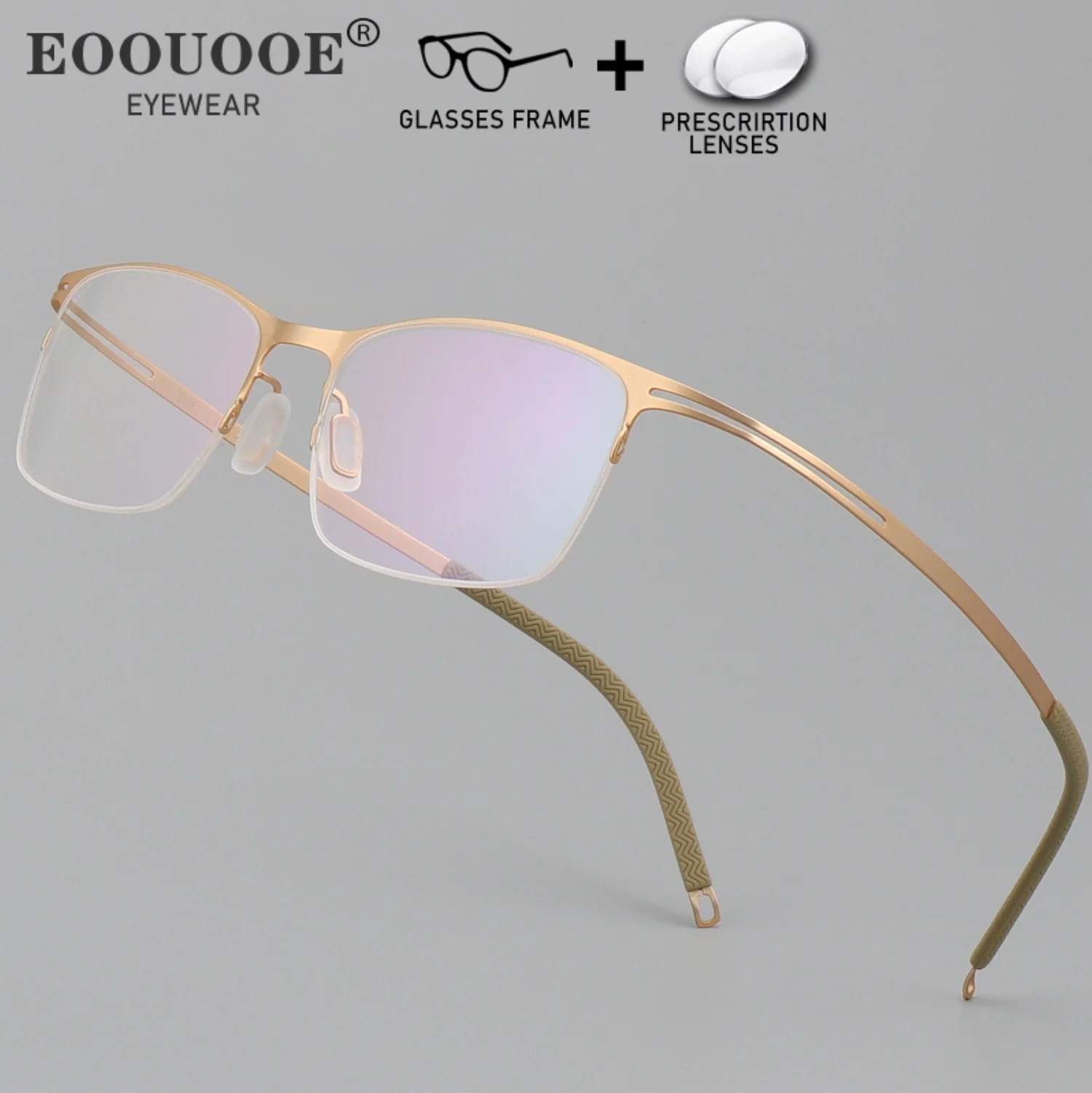 

Screwless Design 6g Pure Titanium Men Glasses Good Quality Optical Prescription Lenses Progressive Myopia Hyperopia Eyeglasses