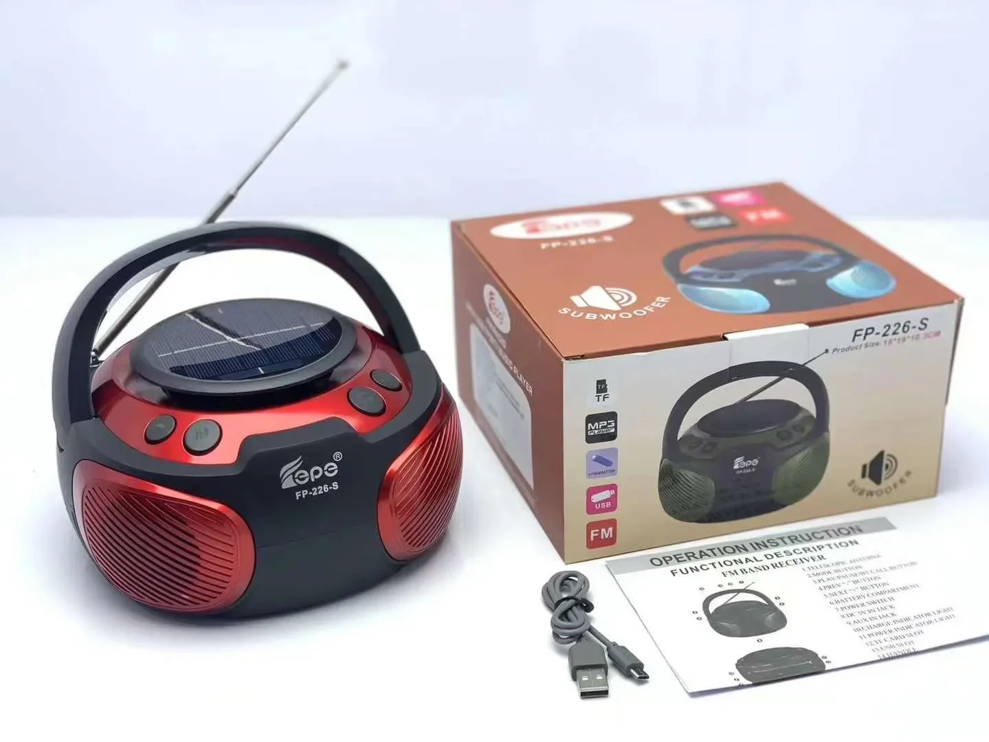 FP-226-S Chine Exportation En Gros Fepe Multibande Son Fort Radio Rétro Am Fm Sw Déterminer Radio À Ondes Courtes Usb Radio