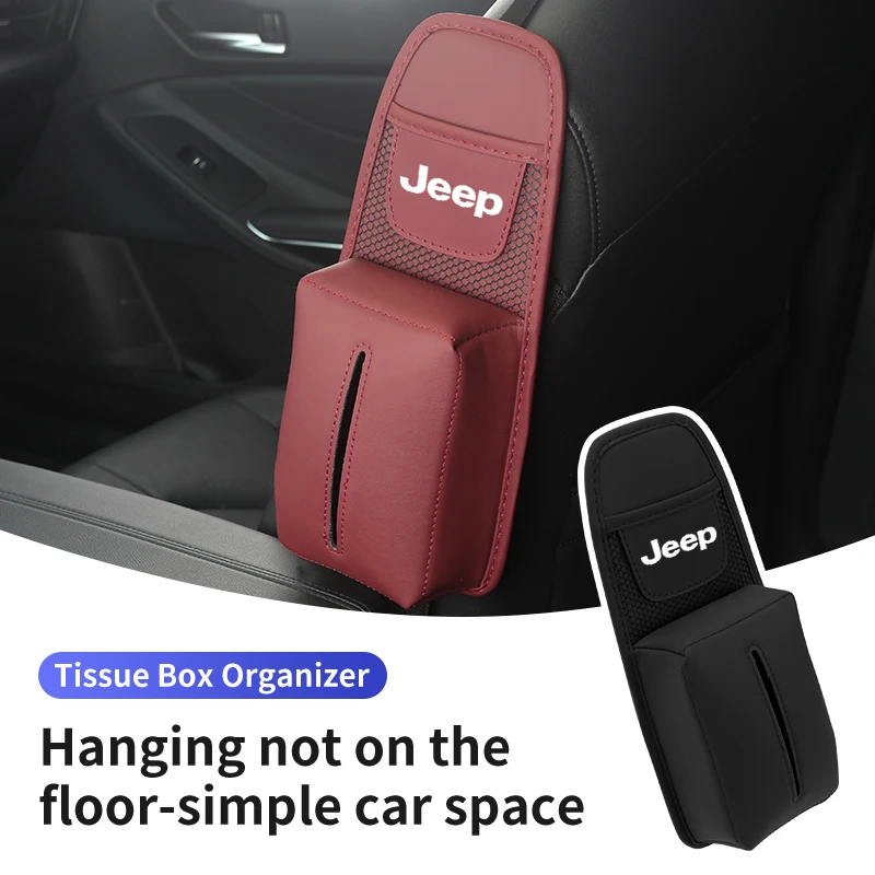 Car Accessories Seat Side Tissue Box Phone Storage Bag For Jeep Renegade Grand Cherokee Compass Patriot Wrangler Liberty Rubicon