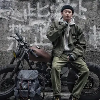 Maden Retro 16oz Canvas Swedish Motorcycle Green Jacket Pocket Bomber Jacket Casual Hunting Work Outwear for Men Spring and Fall 5 Maden Retro 16oz Canvas Swedish Motorcycle Green Jacket Pocket Bomber Jacket Casual Hunting Work Outwear for Men Spring and Fall 5