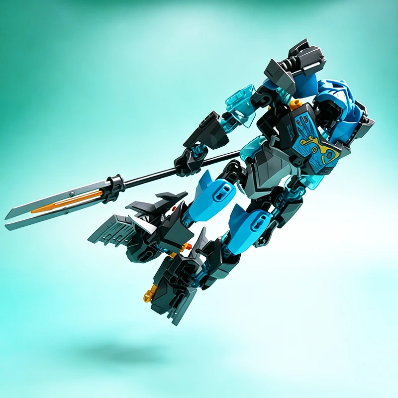NEW Golden Mask Bionicle Building Block Anime Action Figures Soldier Robot Brick 2in1 Gali Lewa Tahu Protector Toys For Boy Gift view 4