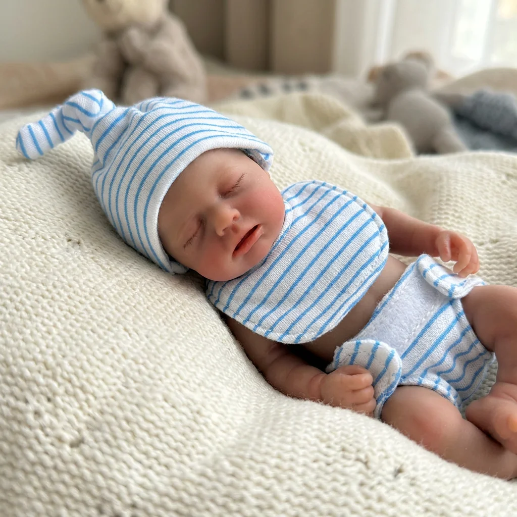 6 Inch Loulou Full Body Solid  - Reborn Baby Doll Silicone Realistic recension och pris
