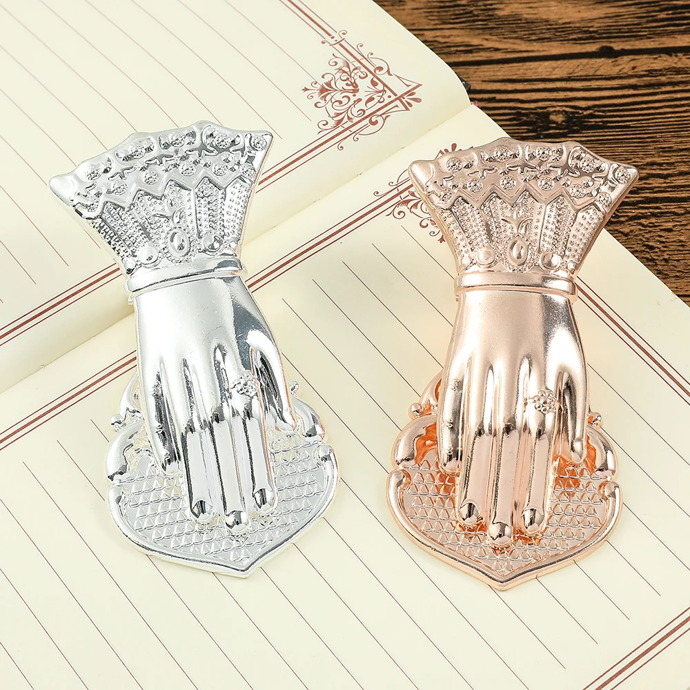 

1pcs Vintage Women's Hand Shaped Bookmark Holder, Elegant Metal Bookmark Holder for Diary and Document Holding