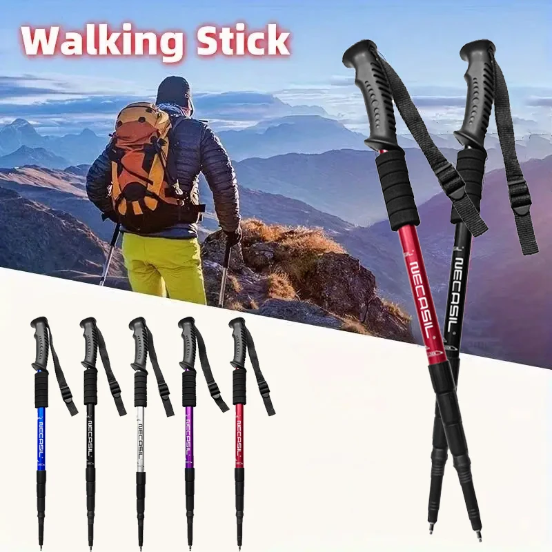 

Adjustable Aluminum Alloy Hiking Stick Multifunctional Folding Outdoor Hiking Equipment Mountain Hiking Adventure Equipment
