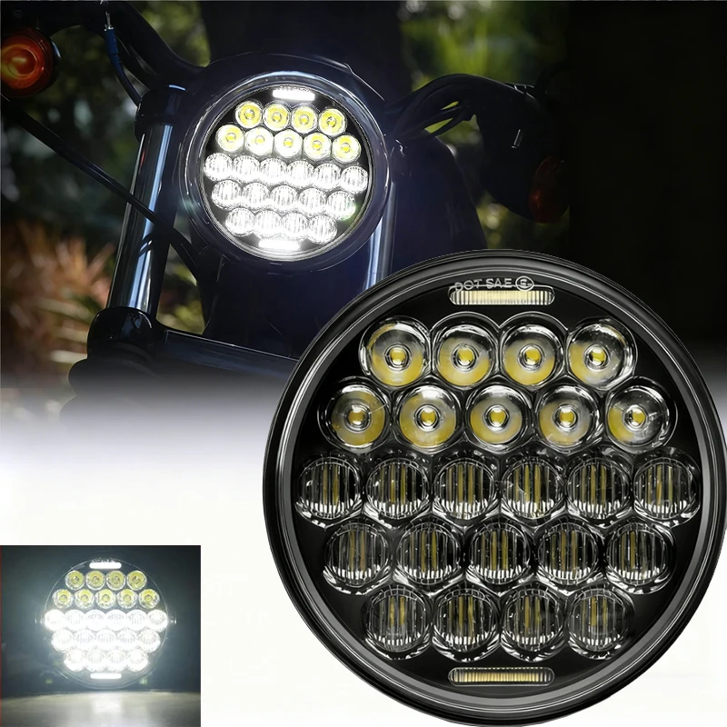 

5D 5-3/4 5,75 "светодиодная фара для мотоцикла, водонепроницаемая для Sportster Iron 883 Street BOB Low Rider, супер широкая фара дальнего света