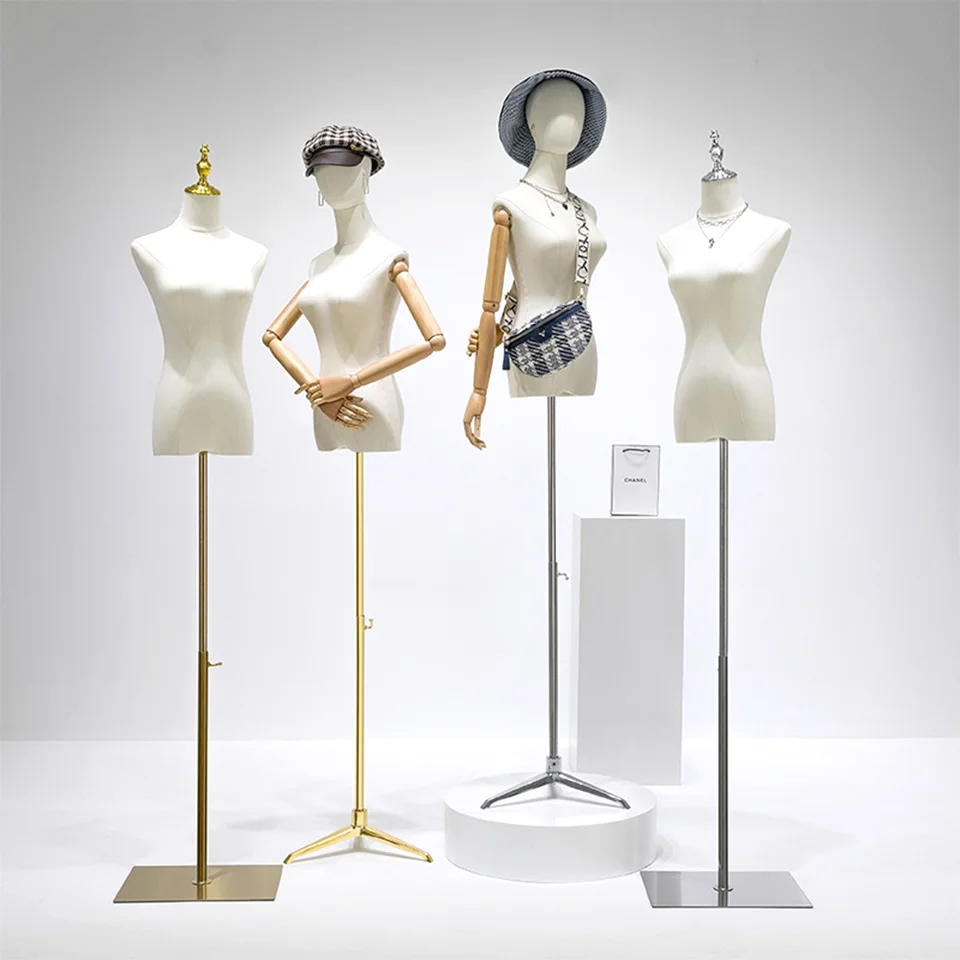 

RTS Upper Half Body Manikins for Clothing Display Stand Dress Form in Store Window with Movable Wooden Finger