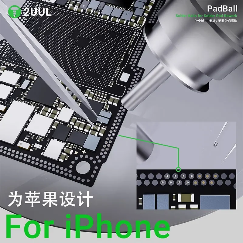 2UUL PB01/PB02 كرات لحام PadBall - 100K كرات/زجاجة خرز لحام محتوي على إعادة صياغة وسادة iPhone/Android وإصلاح BGA/CSP