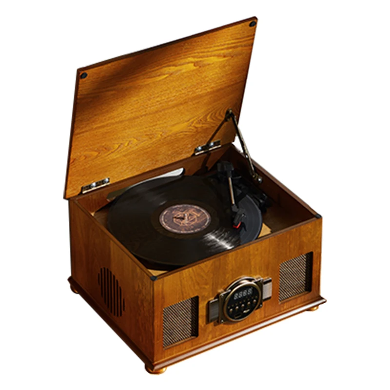 Hot selling vinyl stereo speaker phonograph with cassette tape Vinyl turntable record player