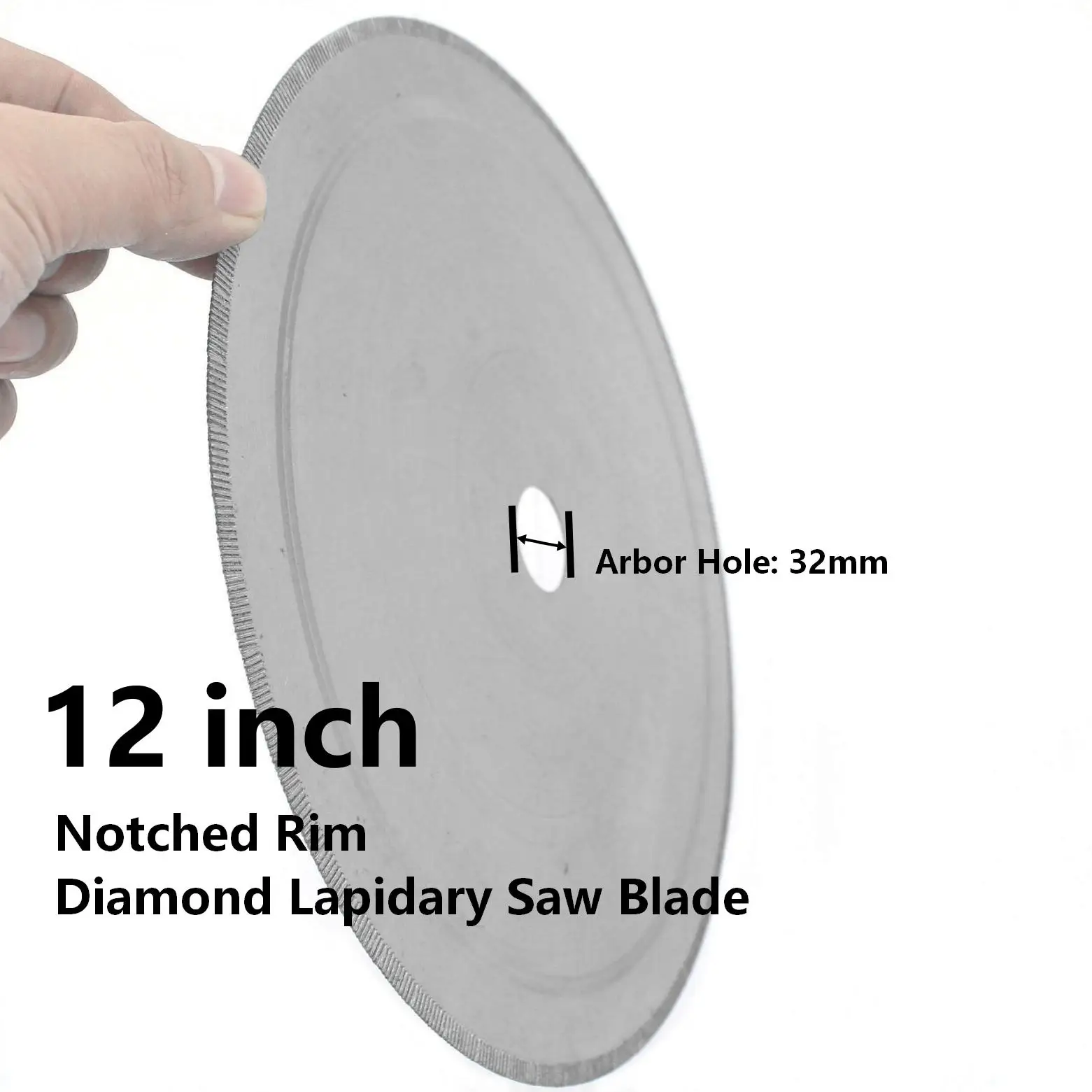 

12 "дюймовый 300 мм зубчатый обод, алмазная гранильная пила, режущий диск, отверстие в оправке 32 мм для камня, нефрита, ювелирных изделий, агата