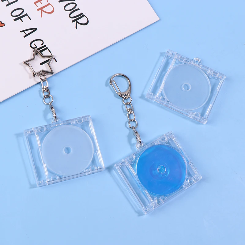 .Hot Sale-1set Mini NFC Functional CD Disc Case Key Chain Peripheral Commemorative Album Key Holder For DIY Backpack Pendant