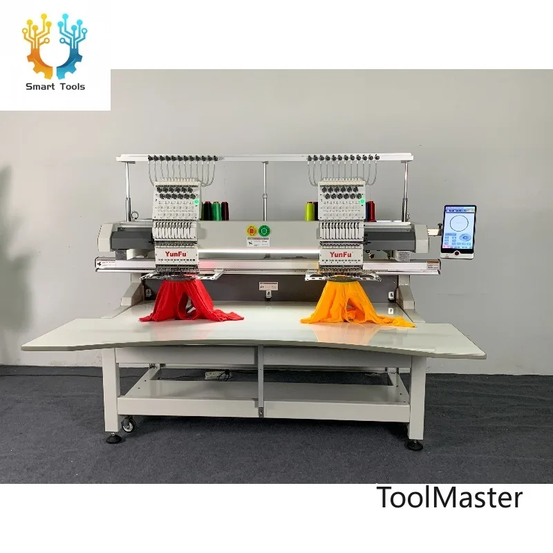 [2026] Computerized Cap T-shirt 12 Needles 2 Head 800*500mm Embroidery Machine With Photo Embroidery Function 1200 RPM