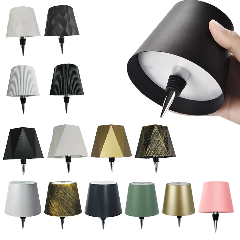 

Wireless Bottle Table Lamp Touch Control of 3 Colors and Stepless Dimming Night Lamp For Bar Wine Bottles Decor Desk Lights