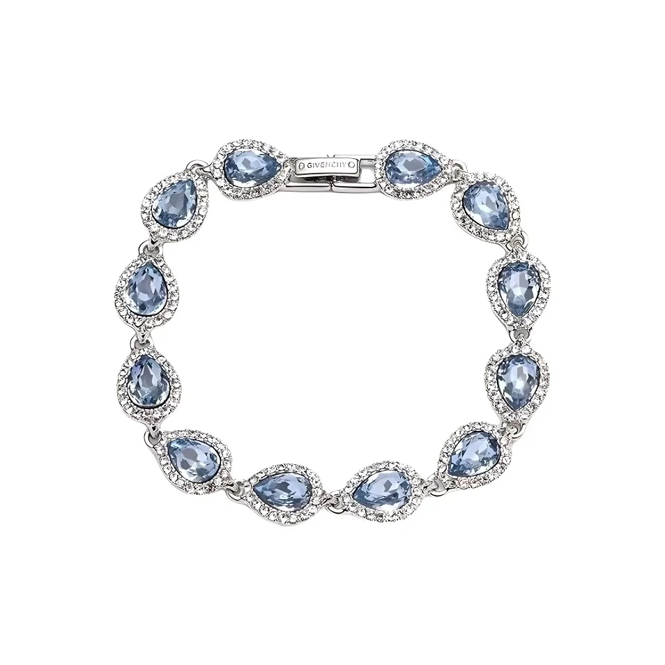 Pulseiras femininas Givenchy em zinco, latão, vidro e cristal prata/azul 60563264NYO