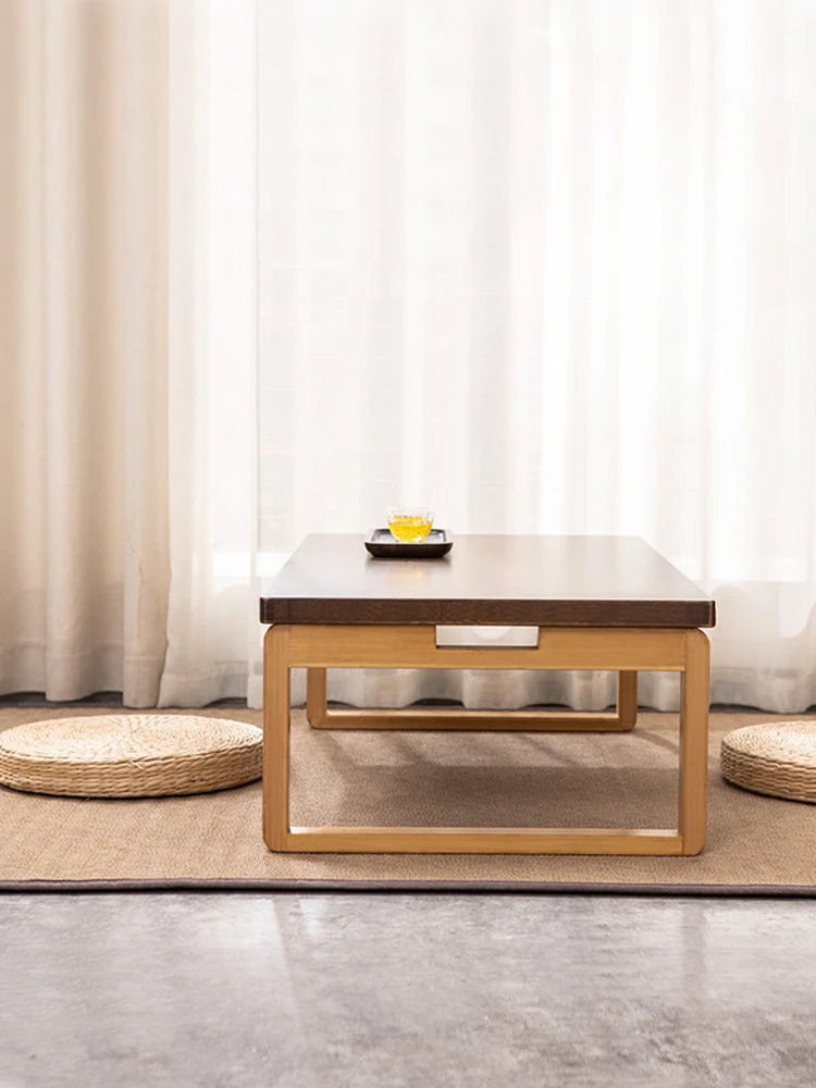 

Folding bay window, small coffee table, Japanese tatami mat table,solid wood bay window table, small tea table, bamboo
