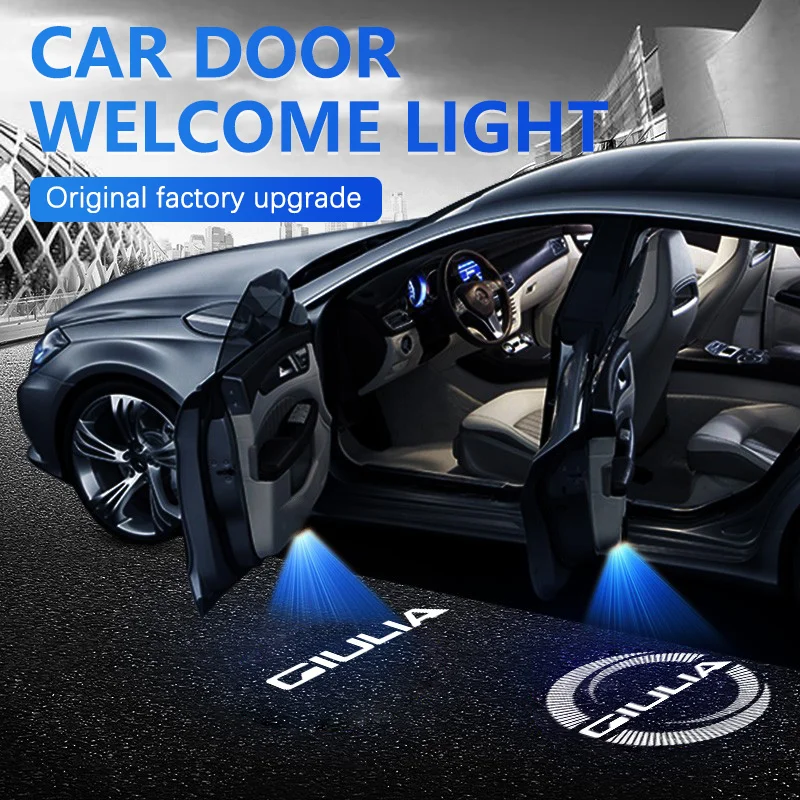 For Alfa Romeo Giulia Logo Light Welcome Light Car Door Light For Alfa Romeo Giulia 952 159 166 GT Car Accessories