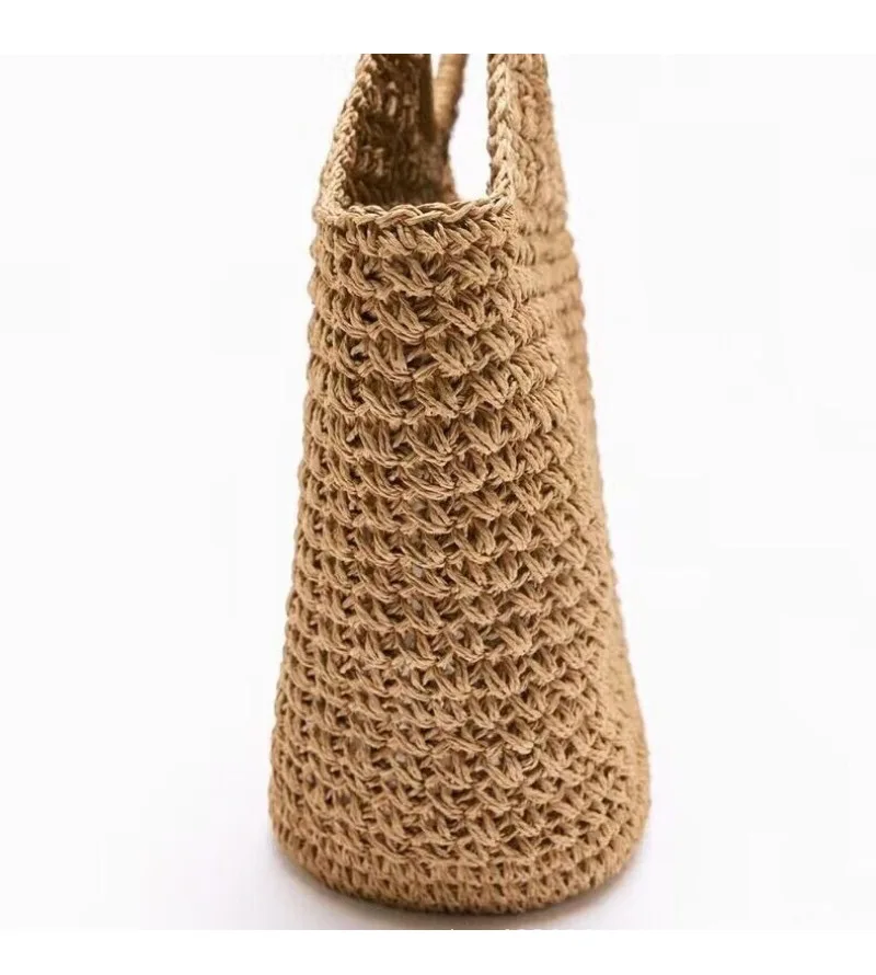 Summer Straw Bags for Women Hollow Raffia Crochet Beach Bags Rattan Woven Shoulder Bag Fashion Weaving Ladies Tote Handbags 2024