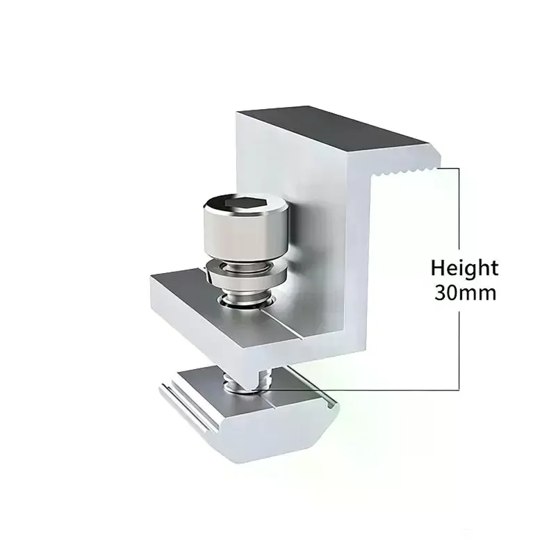 5/10Pcs For Aluminum Alloy Solar Panel End Clamps For PV Module Racking Mount System Accessories Photovoltaic Mounting