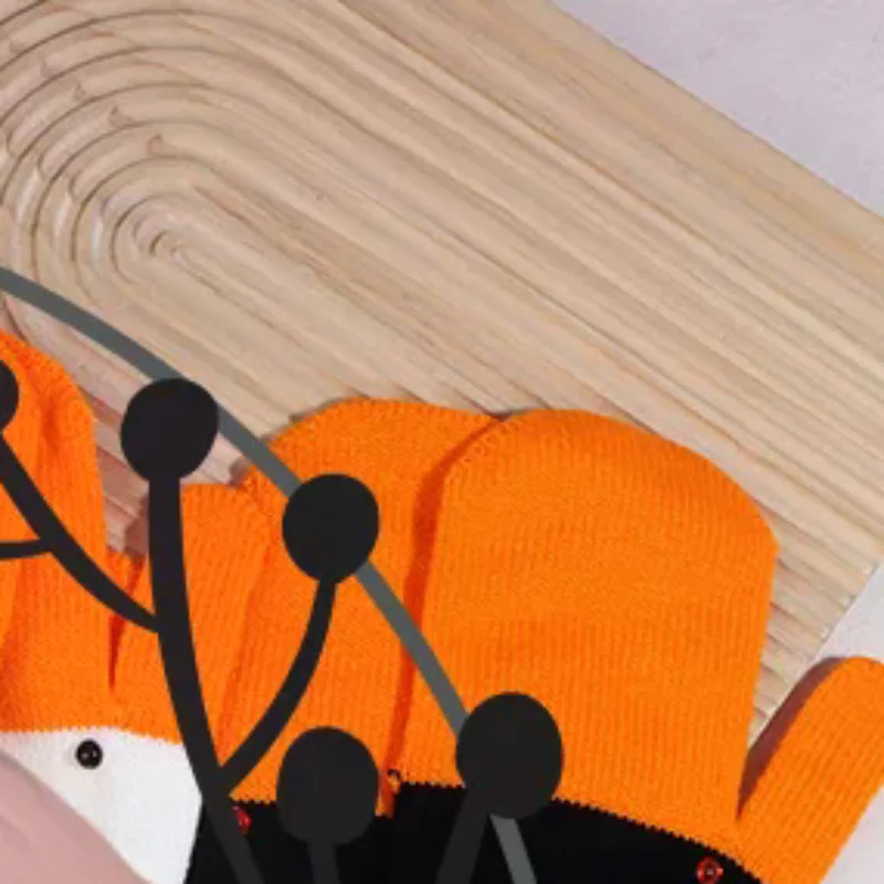 1 زوج لطيف مضحك أوزة قفازات محبوكة للنساء الشتاء الصوف مبطن سميكة طبقة مزدوجة قفازات دافئة Coldproof