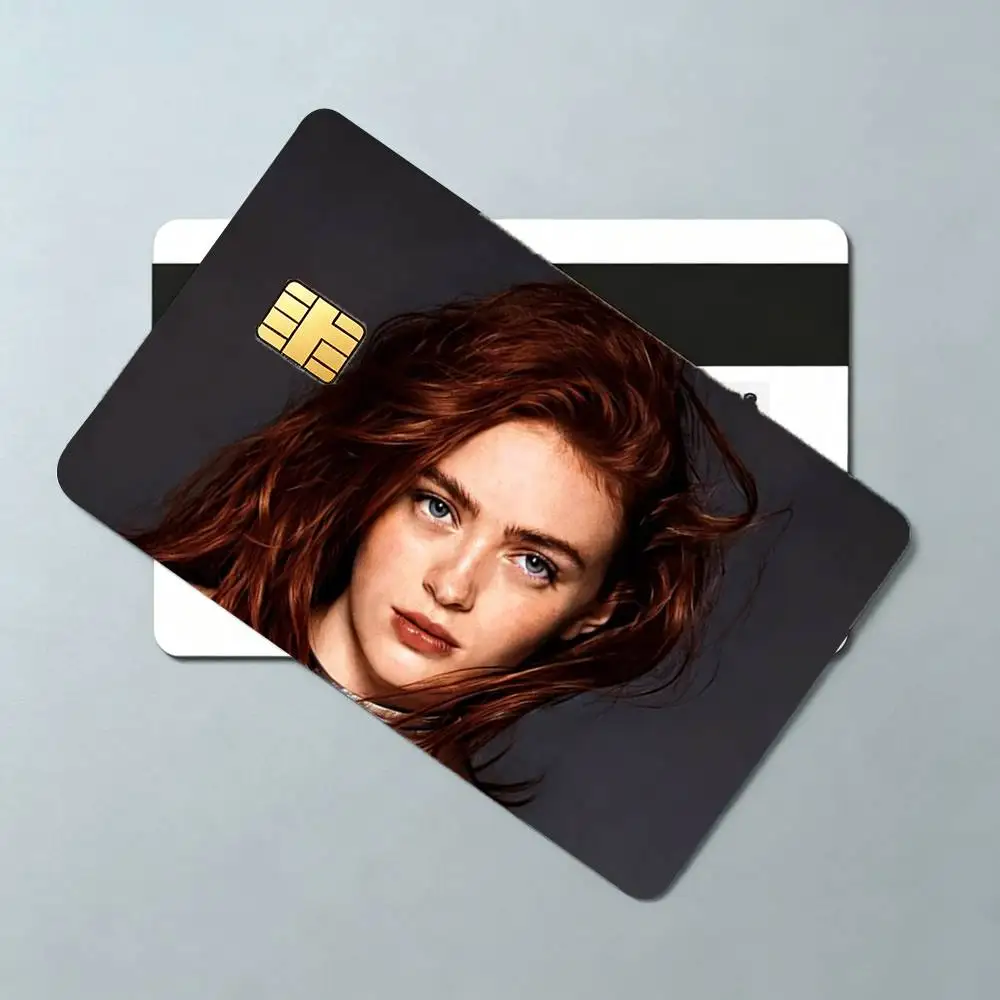 American Actress Sadie Sink 4pcs 1Set Card Stickers Small Waterproof Chip 4PCS Card Sticker