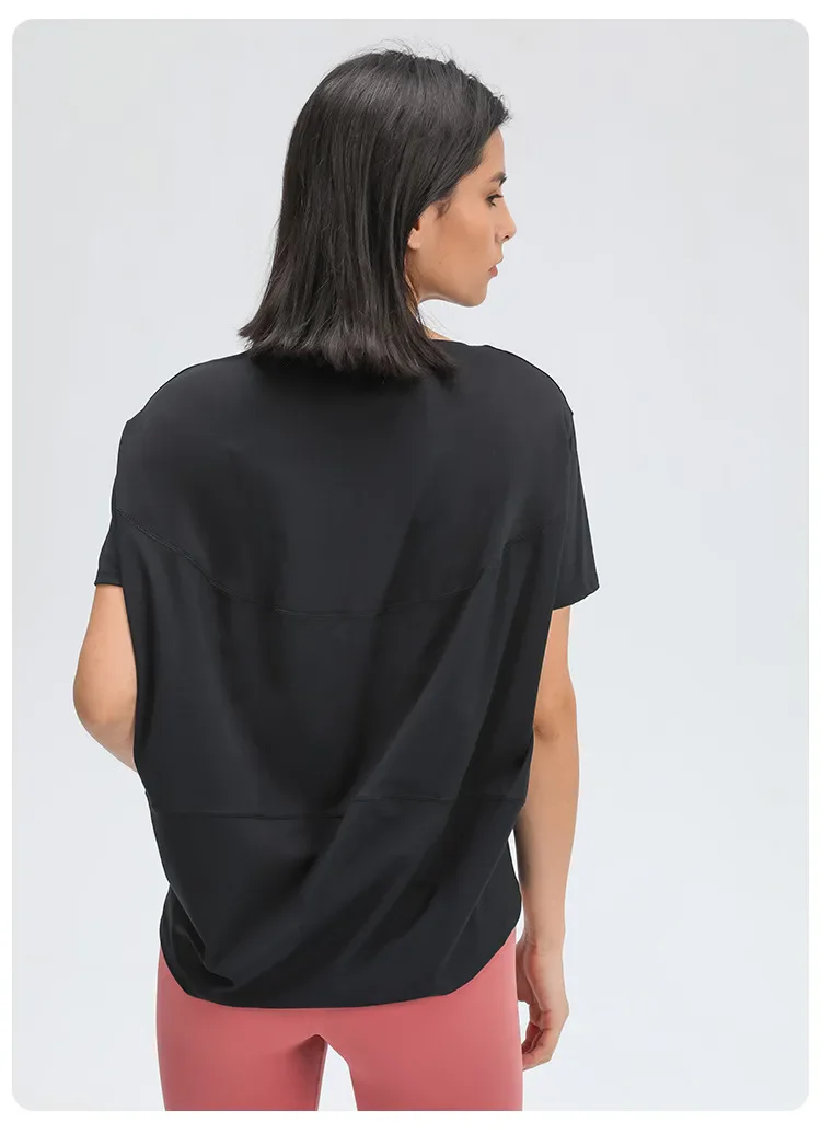 半袖スポーツベスト女性ルーズ無地通気性 O ネックタンク