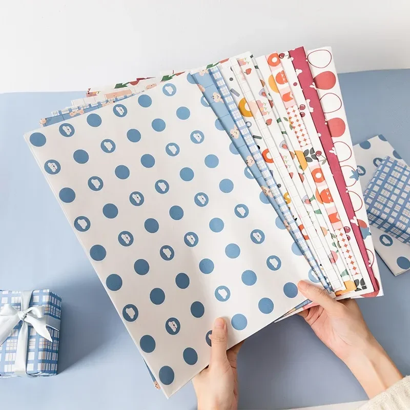6Pcs Cute Cartoon Gift Wrapping Paper Christmas Festival Gift Carton Packaging Material Paper lovely Girl DIY Decor Parcel Cover