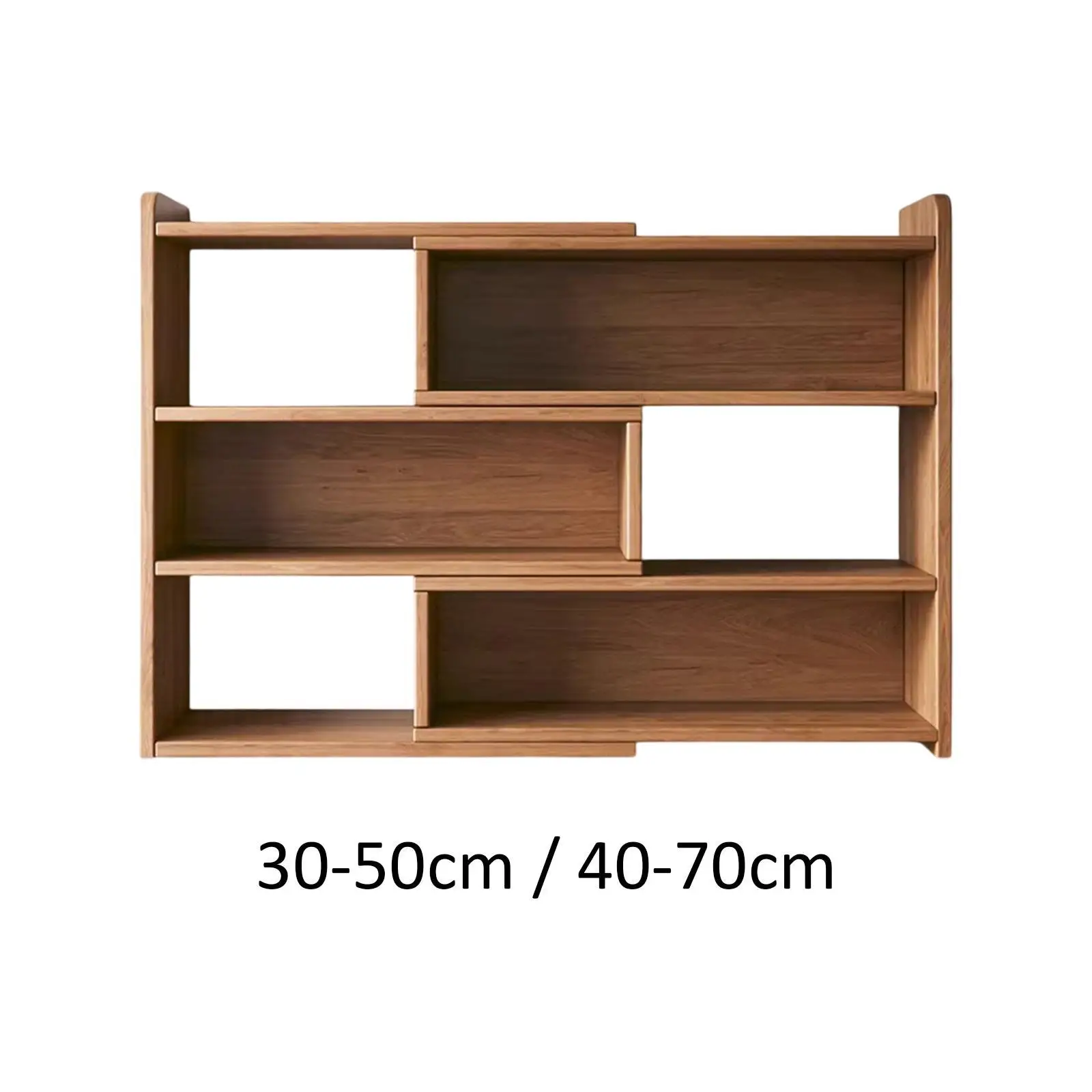 

Wooden Bookcase Expandable Storage Organizer for Bedroom Small Space Home