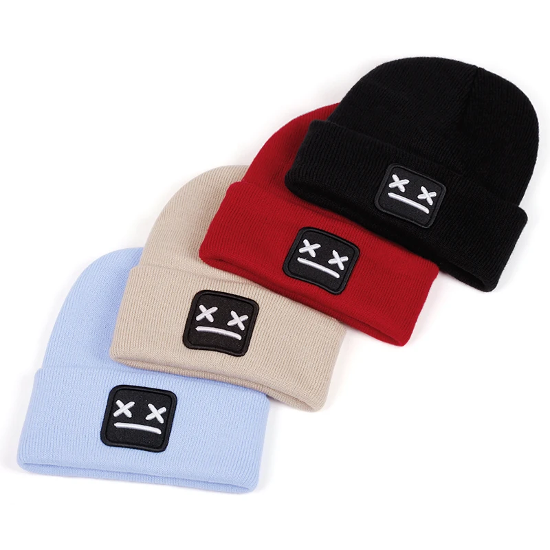 2024 new exquisite X_X embroidered men's knitted hat for autumn and winter warm women's warm bean hat