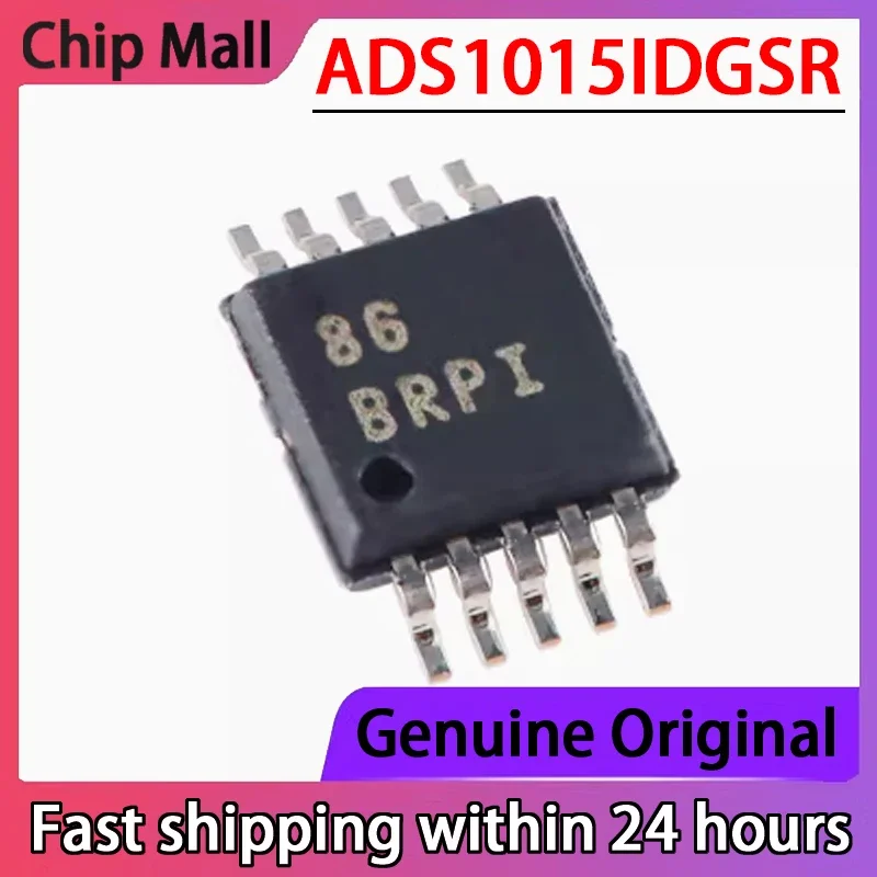 2PCS Original ADS1015IDGSR Silk Screen Printed BRPI VSSOP-10 16 Bit Analog-to-digital Converter Chip Brand New in Stock