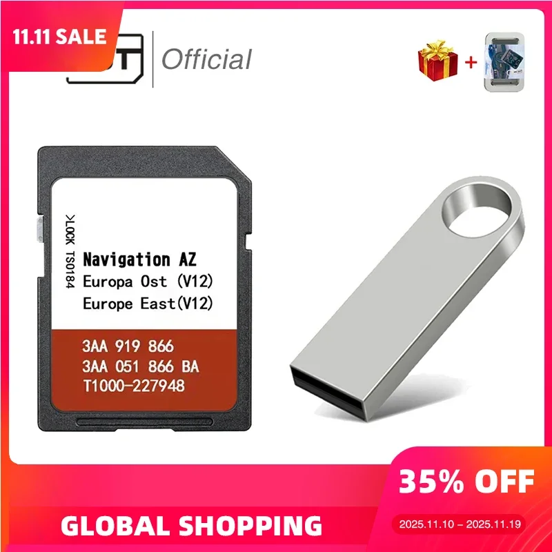 

8GB Memory SD Map Card for VW Car Navi GPS Data Card with Eastern Europe V12 Sat Nav RNS 315 Amundsen Media 2.1 2.2
