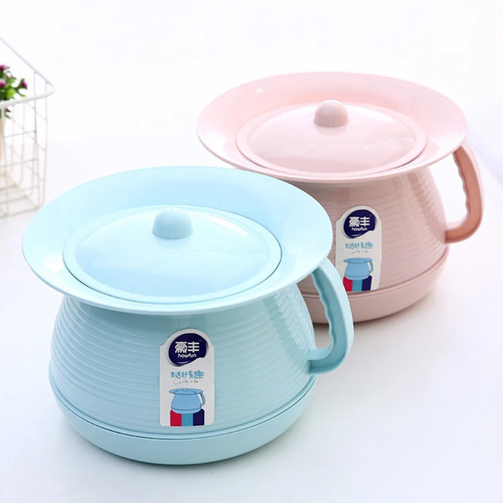 Children Plastic Urinal Potty Portable Kids Pee Pot Bucket Spittoon with Lid for Home Travel (Pink)