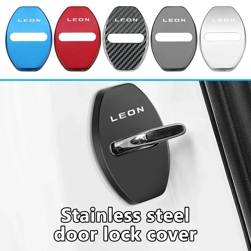 Stainless Car Door Lock Buckle Trim Cover Protector Rust Accessories For Seat FR Cupra Leon Ibiza Exeo Alhambra Altea Tarraco