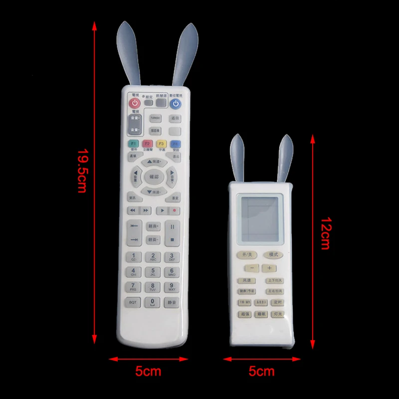 Transparent Noctilucent Remote Control Cover For TV Air Conditioner Rabbit Ear Remote Dustproof Protective Case Sheath Sleeve