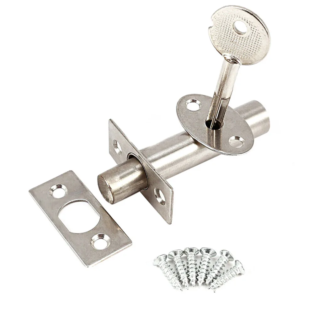 Home Security Deadbolt Lock Set Stainless Steel Pipe Well Lock for Indoor Outdoor Doors Fire Door Bolts with Safety Keys