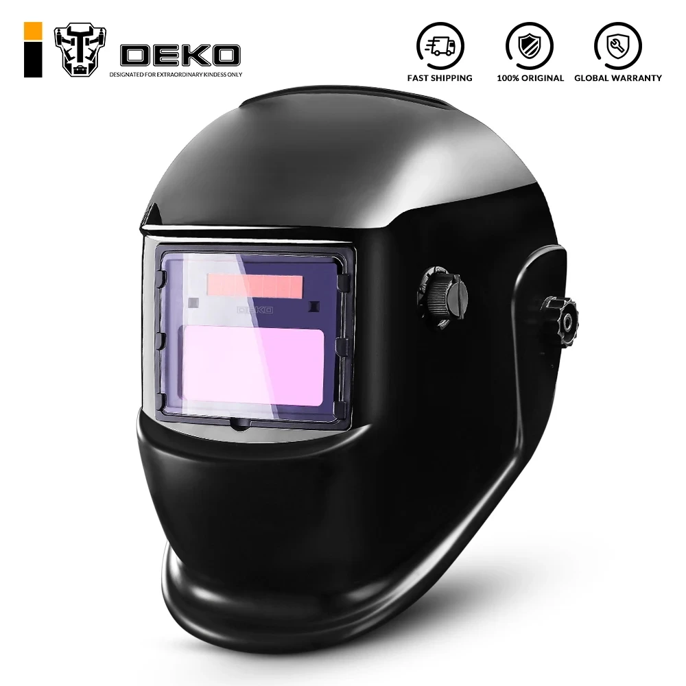 DEKO-Máscara de Soldadura con oscurecimiento automático DKMZ350, casco de soldadura MIG MMA TIG, gafas con filtro de luz, para trabajos de soldadura