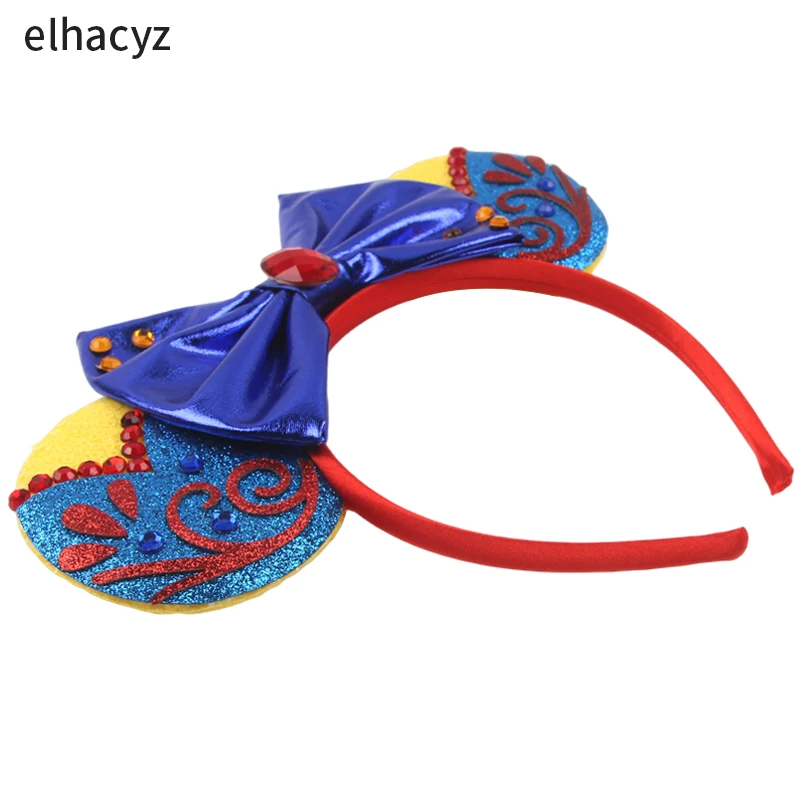 2026 Prinzessinnen-Mausohren-Stirnband für Mädchen und Frauen, Cosplay-Pailletten-Schleife, Schneewittchen-Haarband, Party-Festival-DIY-Accessoires, Kopfschmuck – Detail 6