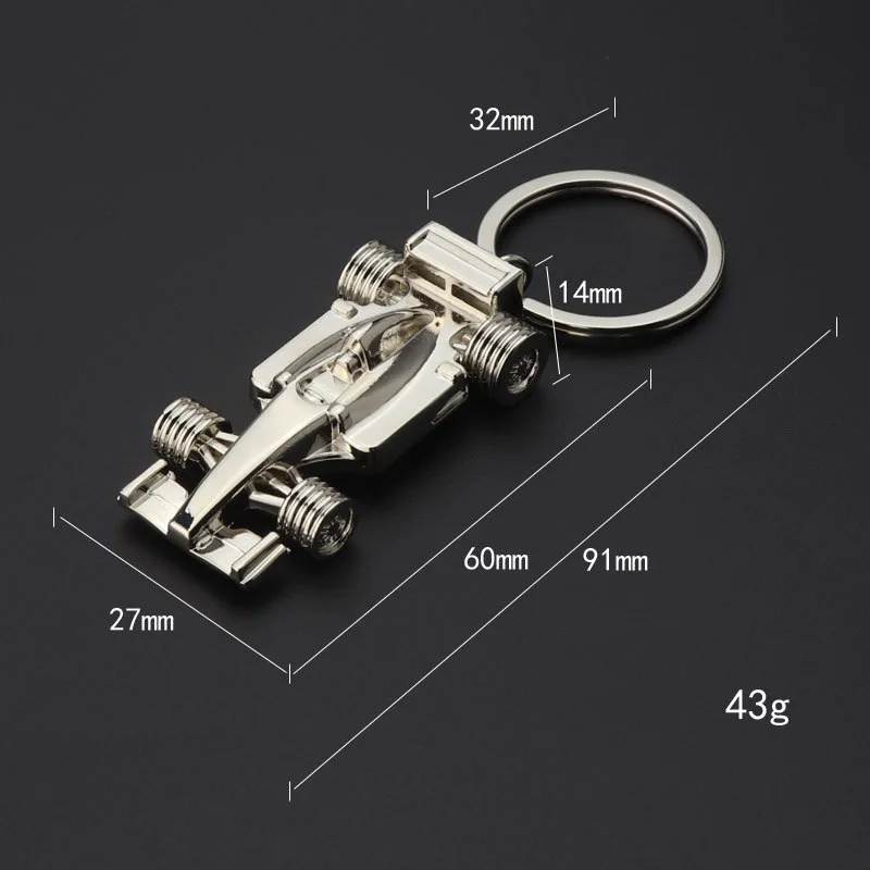 F1 racing keychain, car key pendant, men's waist, simple and personalized creative metal keychain alloy