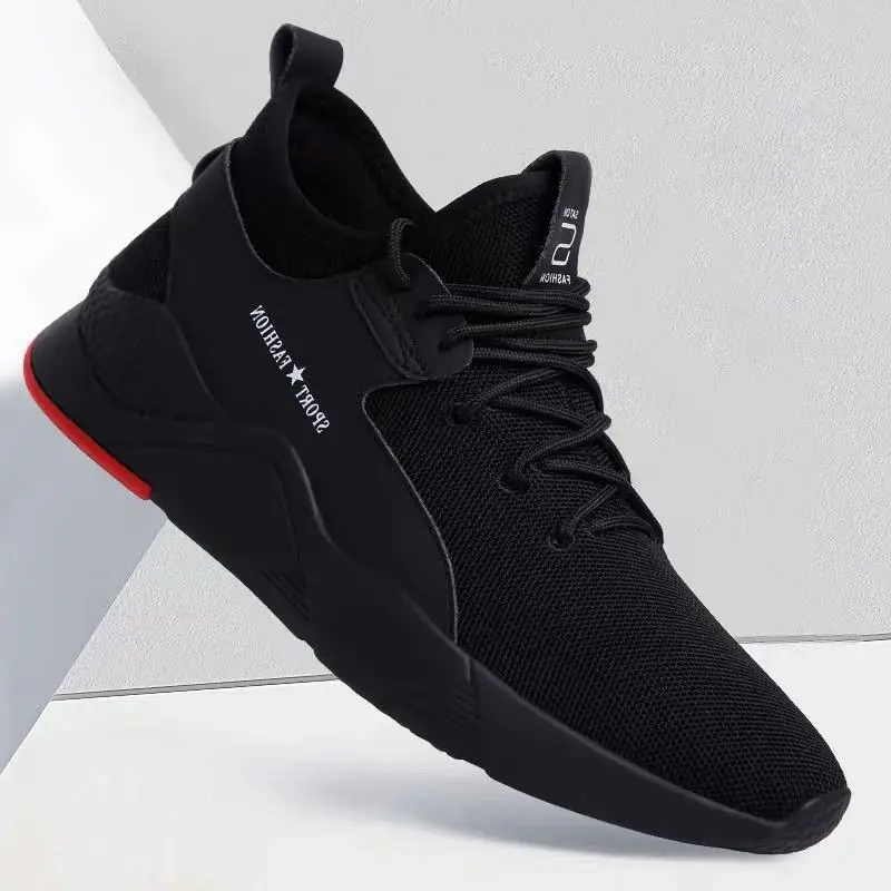 2025 New Man's Sports Shoes Korean Version Trendy work  Shoes Man Casual Running Shoes Flying Woven Breathable Summer Shoes Man image 2