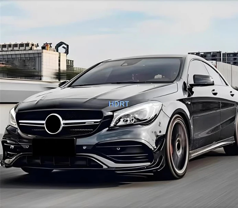 Car Styling Front Lip Shovel Racing Grille Fog Lamp Eyebrow Bumper Wind Knife Blade For Mercedes-Benz CLA Class CLA45 2016-2019