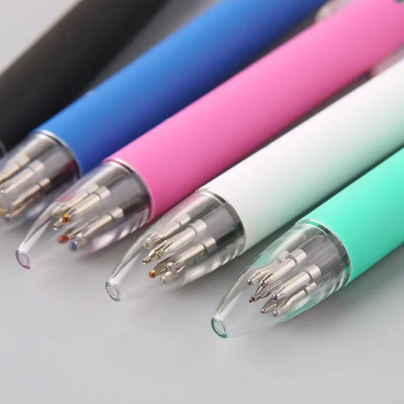 W89C 0.7 มม. 5 สีในปากกาลูกลื่นที่หดได้ดินสอดินสอ