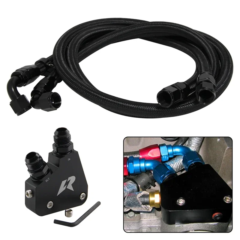 

Oil Cooler Adapter+1.4m/1.6m Hoses For Corvette C5 C6 C7 LS1 LS2 LS3 LS6 LS7 LS9 Black