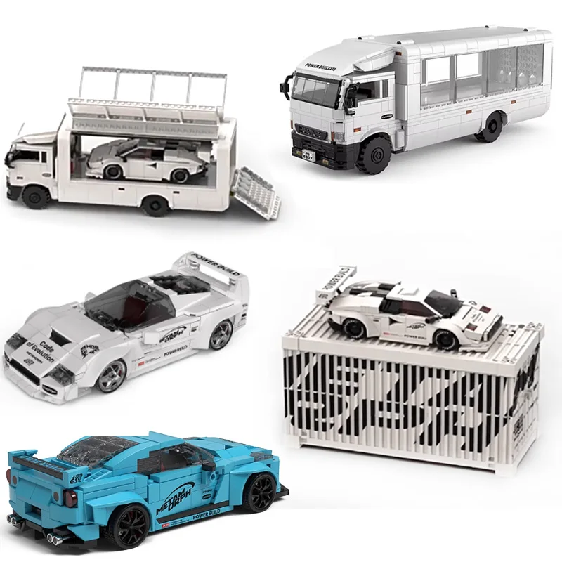 

MOC PB8844/PB8846 Модель Строительные блоки Известная серия спортивных автомобилей Сборка Закрытый прицеп Автомобиль Коллекционные маленькие кирпичи Игрушка в подарок