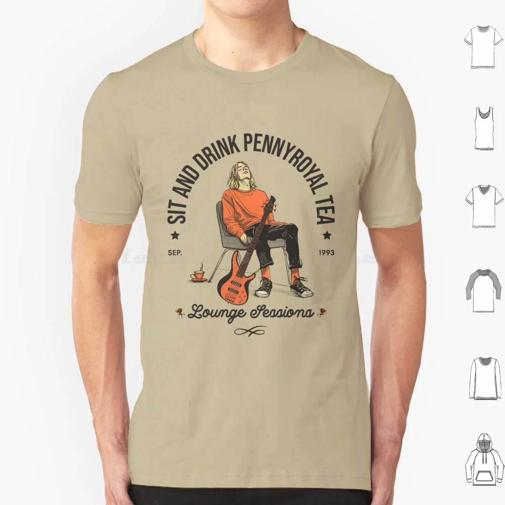 Pennyroyal Tea Lounge Art T Shirt Cotton Men Women DIY Print Kurt Grunge Cobain Music Guitar Punk 90s Nevermind Alternative