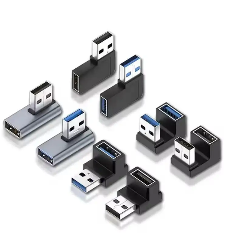 1/3 Stück USB 3.0 Stecker auf Buchse 90 Grad Rechtwinkliger Verlängerungsadapter USB Aufwärts-Winkeladapter 10 Gbit/s für Laptop PC Anschluss