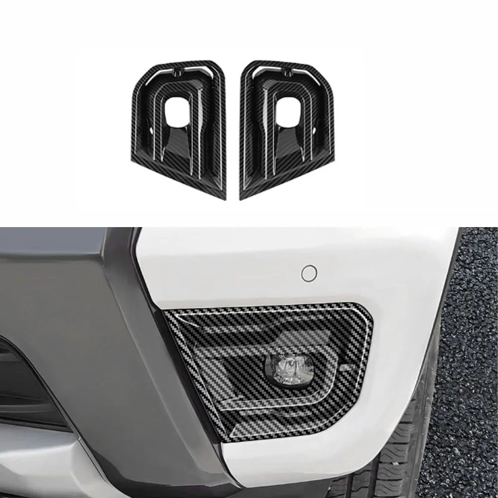 

For Ford Ranger Wildtrak 2023 2024 Car Accessories Carbon Fiber Front Bumper Fog Lamp Light Cover Trim Auto Parts Stickers 2Pcs