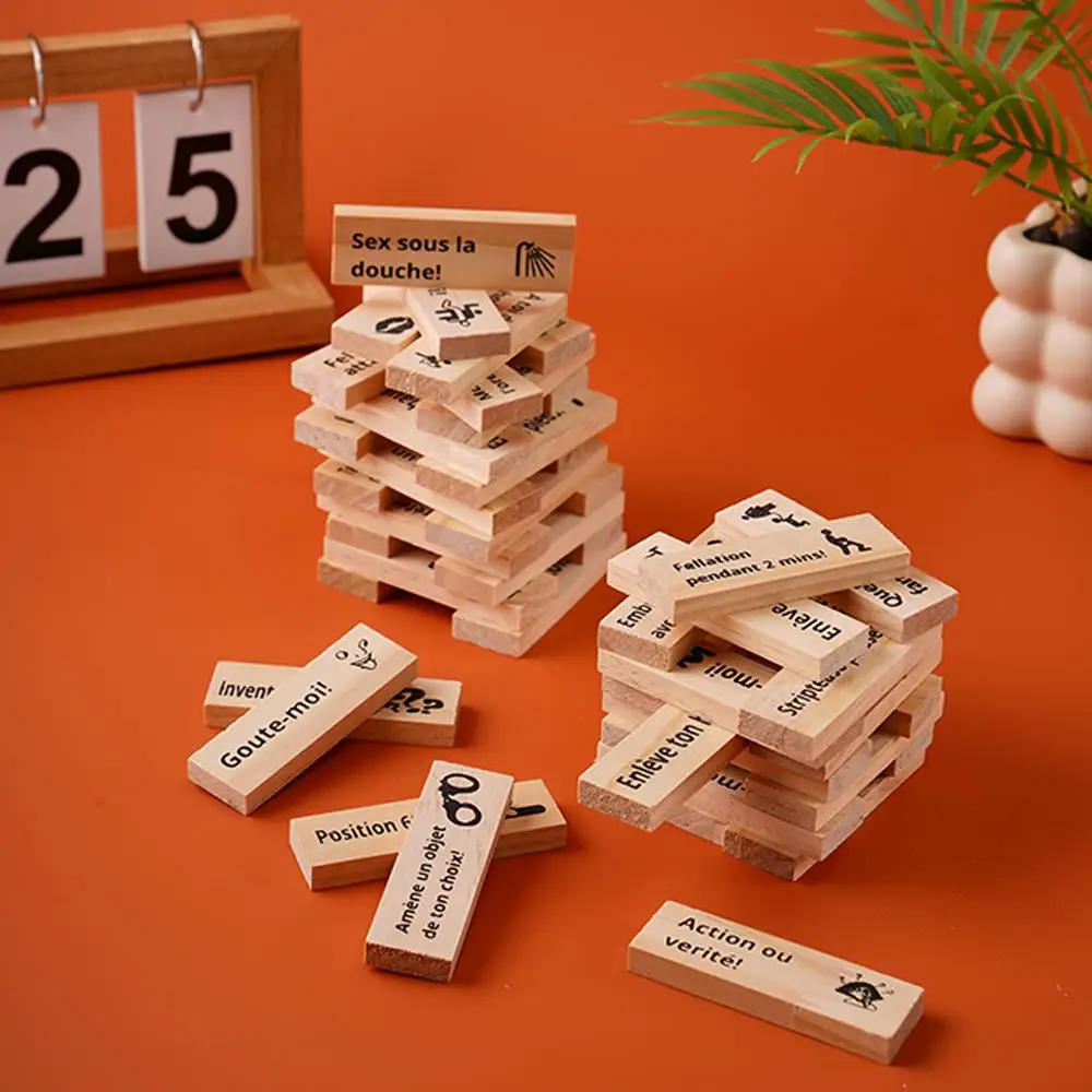 يؤرخ بنة برج لعبة ألعاب الكبار لليالي التاريخ عيد الحب ألعاب زوجين خشبية الفرنسية/الإسبانية/الإنجليزية/الألمانية النسخة