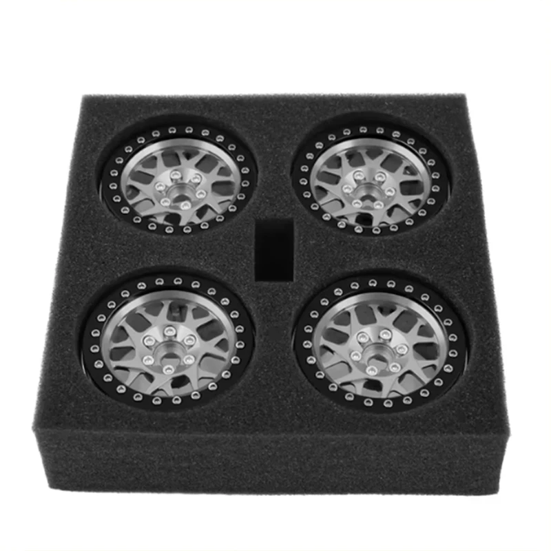 RC Car 4PCS CNC Aluminum 2.2 Beadlock Wheel Rim for 1/10 RC Crawler Car Axial SCX10 RR10 Wraith TRX4 TRX-6