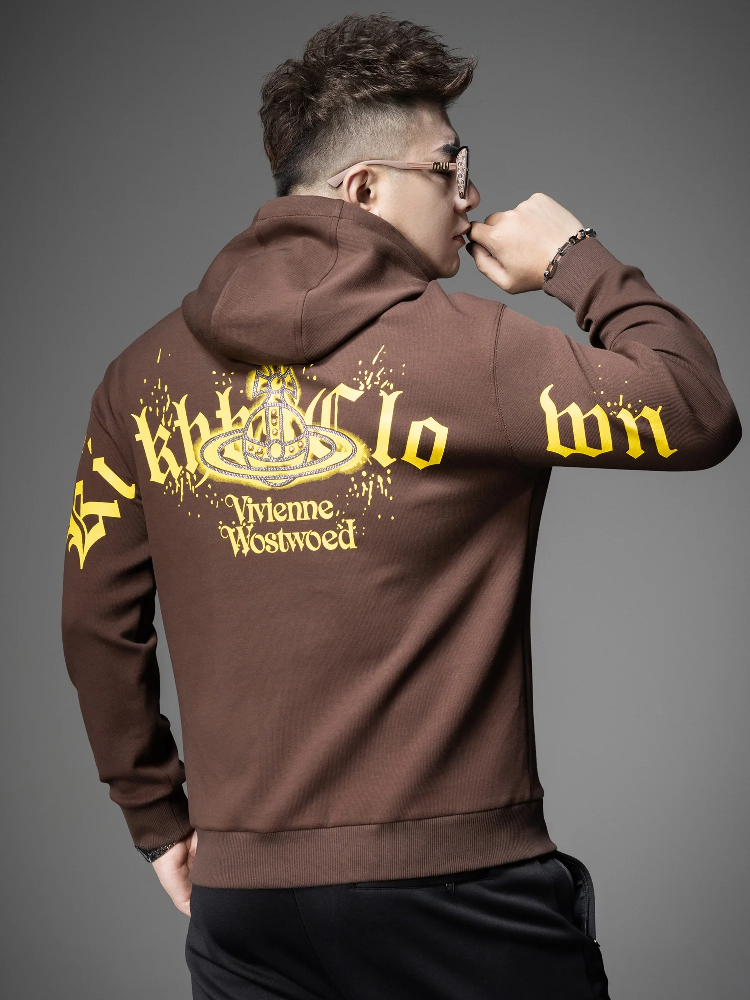 

Повседневная мужская толстовка-худи на весну-осень с длинным рукавом, свободного кроя, из полиэстера, хлопка и спандекса, с принтом, молодежная, модная