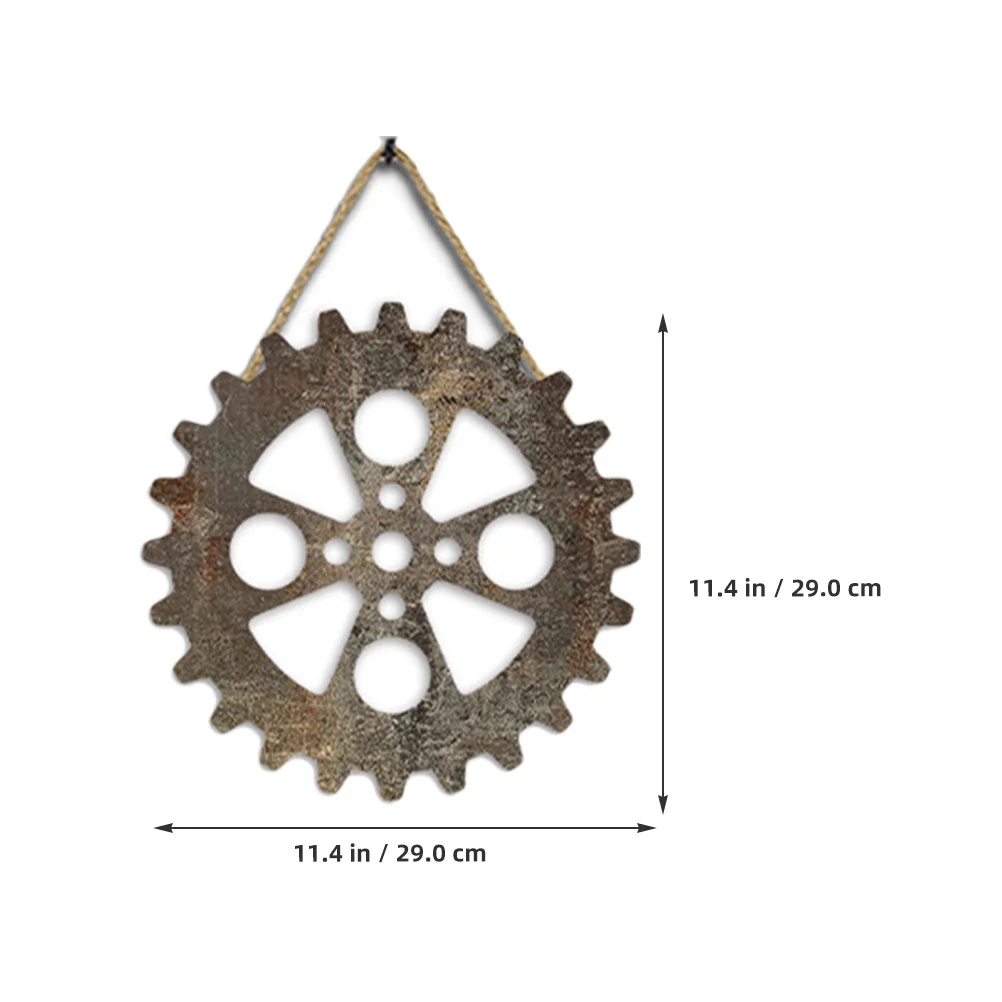 

4pcs Wooden Gear Decor Industrial Style For Home Office Wall Decoration Retro Wall Art Accessory Garden Fence Decor