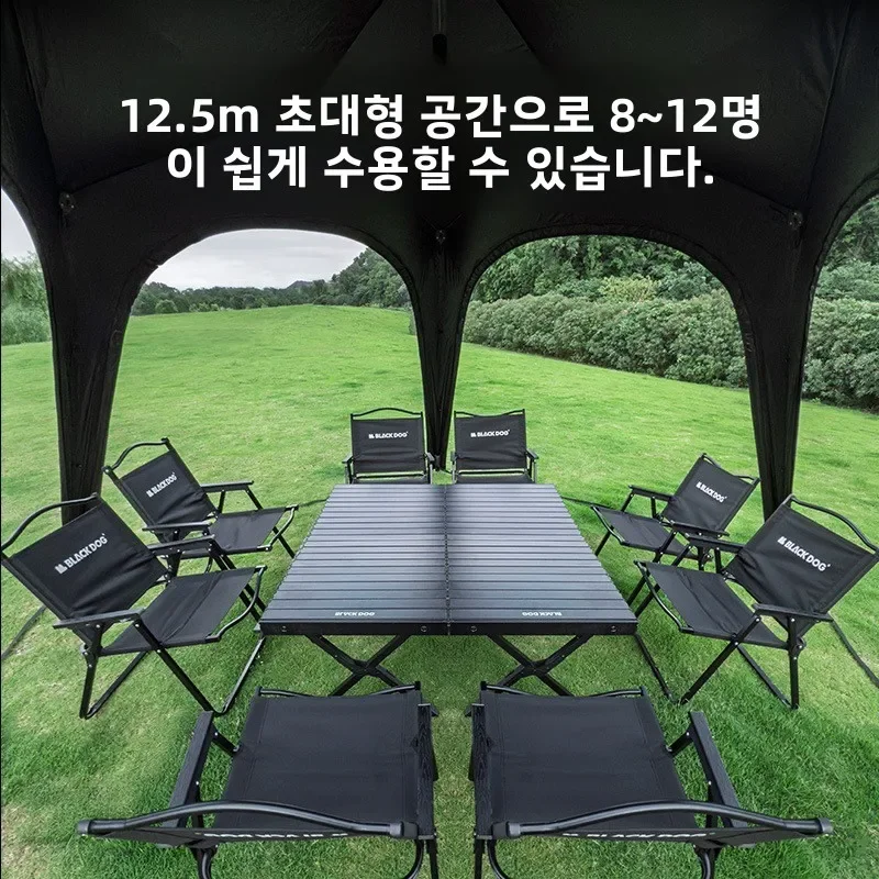 بلاك دوج التخييم في الهواء الطلق مقاوم للماء ظلة البنتاغون في الهواء الطلق خيمة المشي لمسافات طويلة فتح سريع المظلة مدخنة الفم أربعة مواسم #5